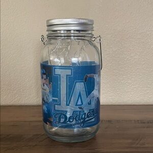 Los Angeles Dodgers Glass Light-Up Mason Jar with Handle